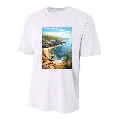 Acadia National Park Photographic Youth Performance Sprint T-Shirt