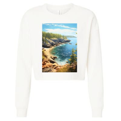 Acadia National Park Photographic Cropped Pullover Crew