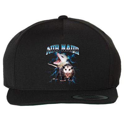 Aur Naur Possum Cute Funny Sarcastic Meme Wool Snapback Cap