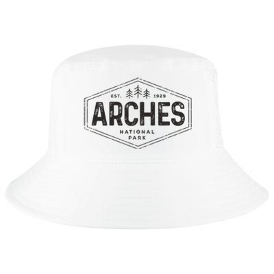 Arches National Park Utah Hiking Women Hexagon Badge Cool Comfort Performance Bucket Hat