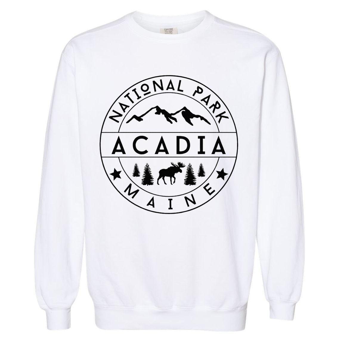 Acadia National Park Maine Moose Nature Hiking Outdoors Garment-Dyed Sweatshirt
