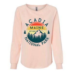 Acadia National Park Maine Mountains Nature Hiking Retro Womens California Wash Sweatshirt