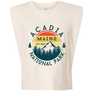 Acadia National Park Maine Mountains Nature Hiking Retro Garment-Dyed Women's Muscle Tee