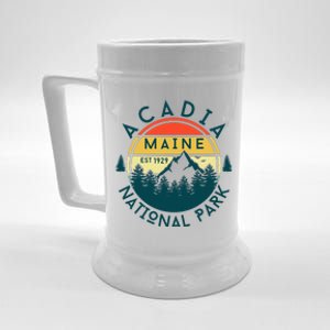 Acadia National Park Maine Mountains Nature Hiking Retro Beer Stein