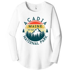 Acadia National Park Maine Mountains Nature Hiking Retro Women's Perfect Tri Tunic Long Sleeve Shirt