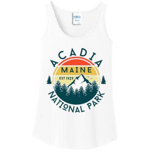 Acadia National Park Maine Mountains Nature Hiking Retro Ladies Essential Tank