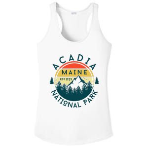 Acadia National Park Maine Mountains Nature Hiking Retro Ladies PosiCharge Competitor Racerback Tank