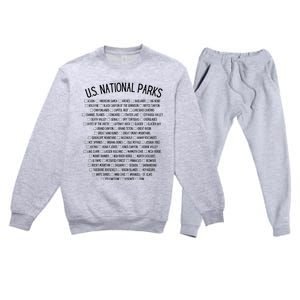 American National Parks Checklist US National Parks Family Premium Crewneck Sweatsuit Set