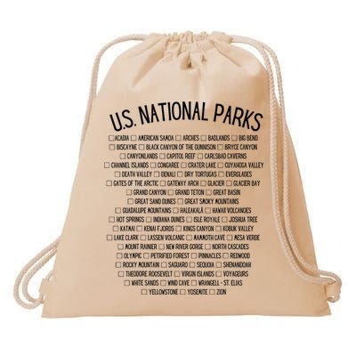 American National Parks Checklist US National Parks Family Drawstring Bag