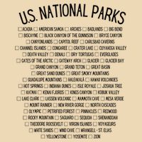 American National Parks Checklist US National Parks Family Drawstring Bag