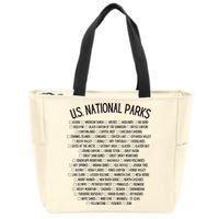 American National Parks Checklist US National Parks Family Zip Tote Bag