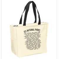 American National Parks Checklist US National Parks Family Zip Tote Bag