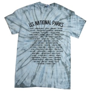 American National Parks Checklist US National Parks Family Tie-Dye T-Shirt