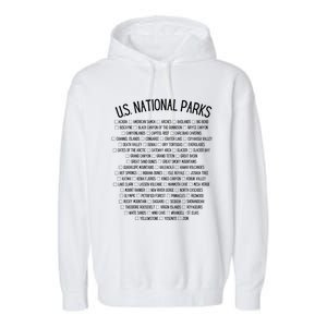 American National Parks Checklist US National Parks Family Garment-Dyed Fleece Hoodie