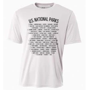 American National Parks Checklist US National Parks Family Cooling Performance Crew T-Shirt