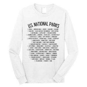 American National Parks Checklist US National Parks Family Long Sleeve Shirt