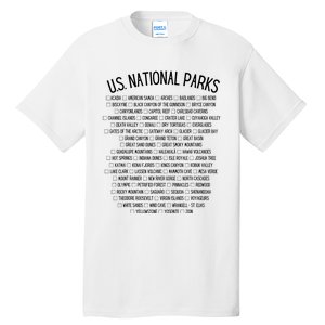 American National Parks Checklist US National Parks Family Tall T-Shirt