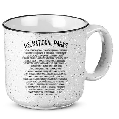 American National Parks Checklist US National Parks Family 15oz Campfire Ceramic Mug