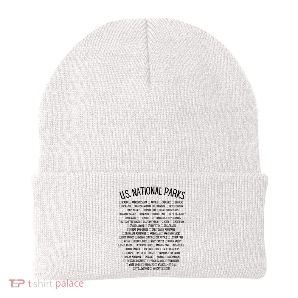 American National Parks Checklist US National Parks Family Beanie