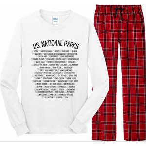 American National Parks Checklist US National Parks Family Long Sleeve Pajama Set