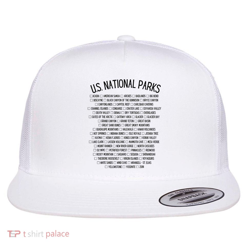 American National Parks Checklist US National Parks Family Flatbill Hat
