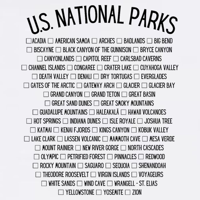 American National Parks Checklist US National Parks Family Polo