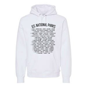 American National Parks Checklist US National Parks Family Premium Hoodie