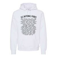 American National Parks Checklist US National Parks Family Premium Hoodie