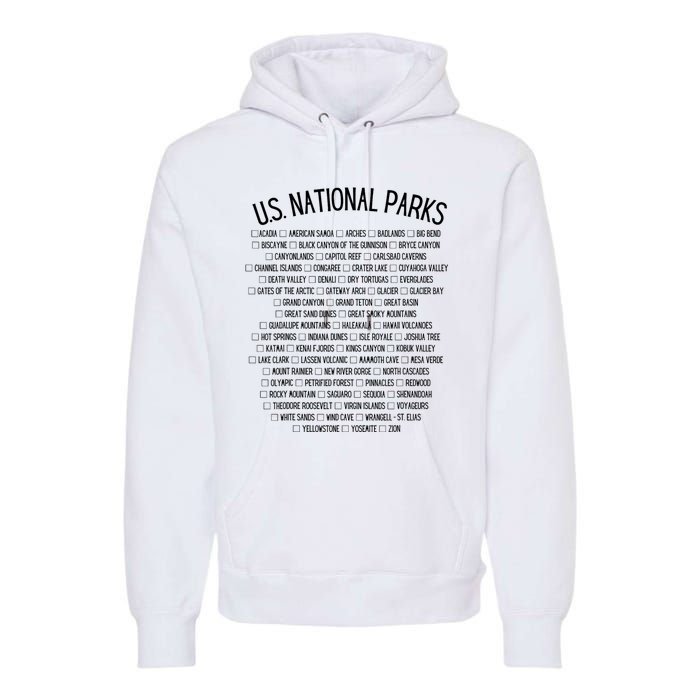 American National Parks Checklist US National Parks Family Premium Hoodie