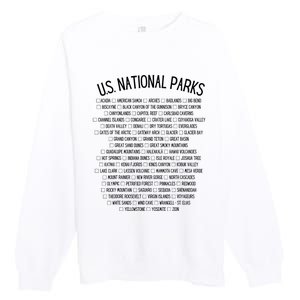 American National Parks Checklist US National Parks Family Premium Crewneck Sweatshirt