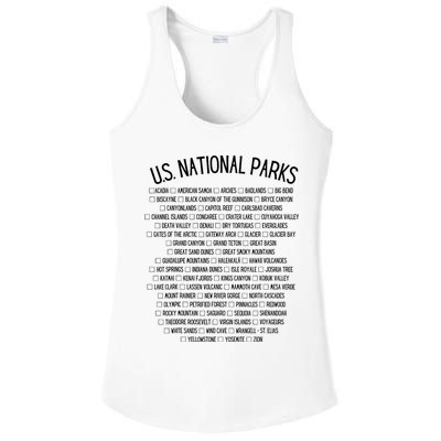 American National Parks Checklist US National Parks Family Ladies PosiCharge Competitor Racerback Tank