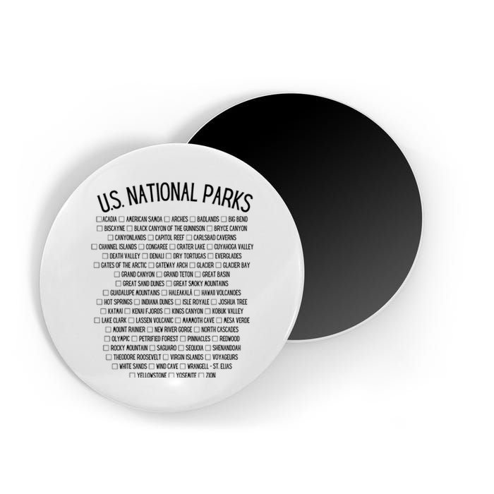 American National Parks Checklist US National Parks Family Magnet