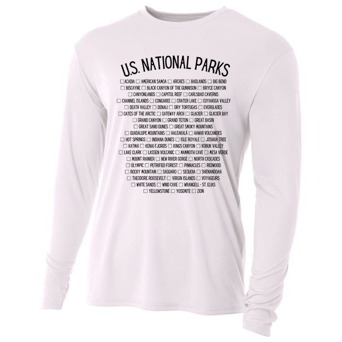 American National Parks Checklist US National Parks Family Cooling Performance Long Sleeve Crew