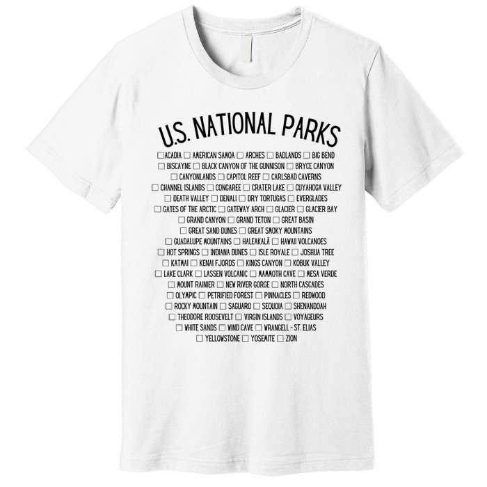 American National Parks Checklist US National Parks Family Premium T-Shirt