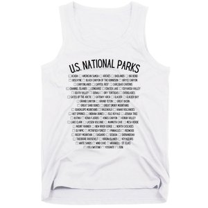 American National Parks Checklist US National Parks Family Tank Top