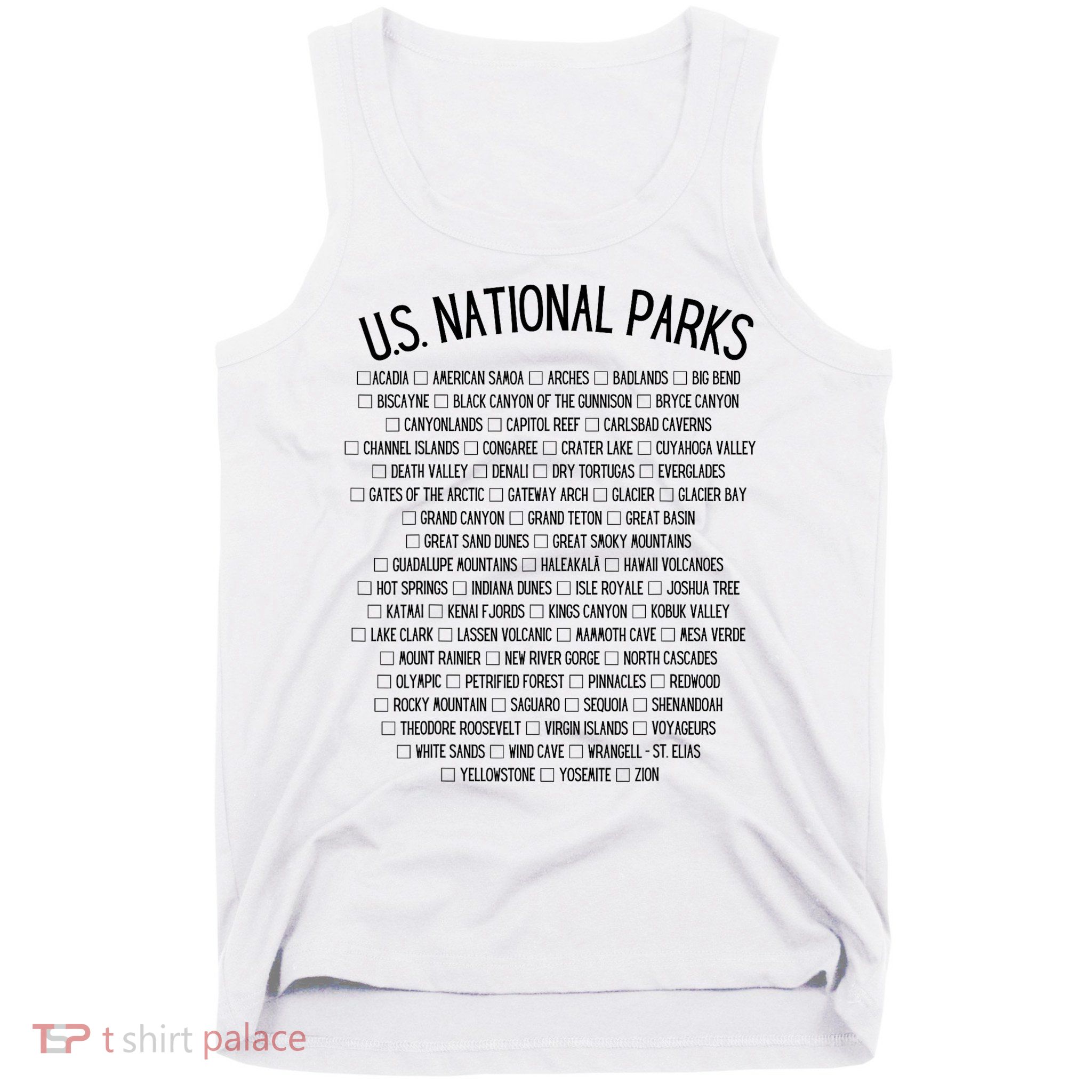 American National Parks Checklist US National Parks Family Tank Top