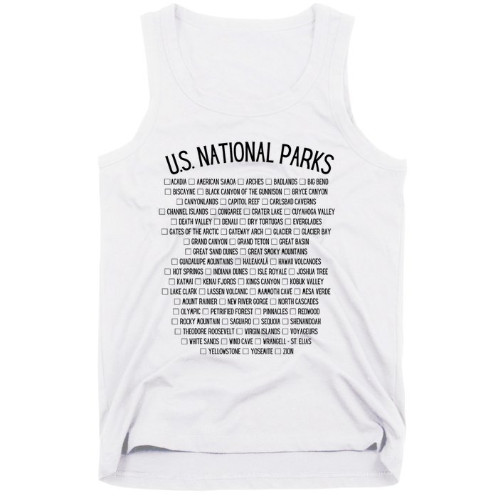 American National Parks Checklist US National Parks Family Tank Top