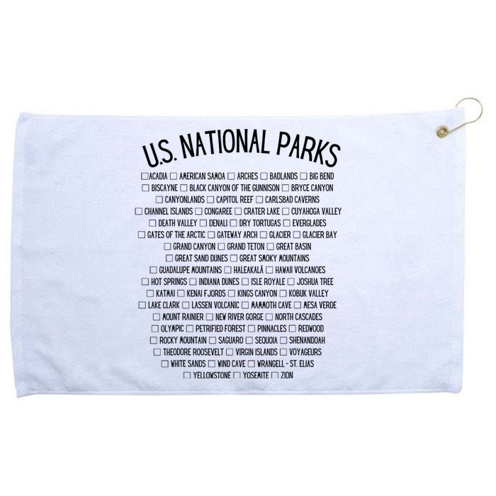 American National Parks Checklist US National Parks Family Grommeted Golf Towel