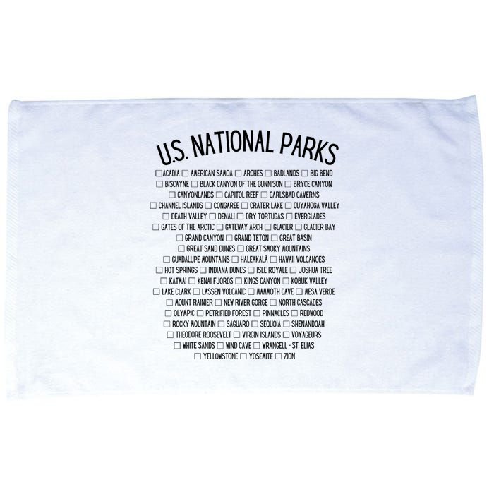 American National Parks Checklist US National Parks Family Microfiber Hand Towel