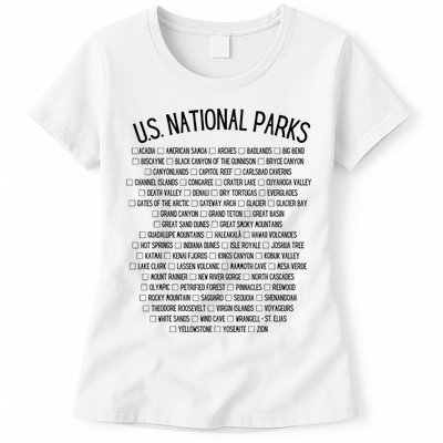 American National Parks Checklist US National Parks Family Womens T-Shirt