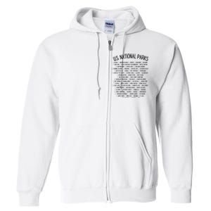 American National Parks Checklist US National Parks Family Full Zip Hoodie