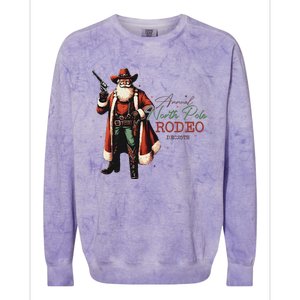 Annual North Pole Rodeo Cowboy Santa Christmas Colorblast Crewneck Sweatshirt