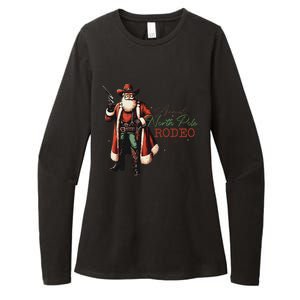 Annual North Pole Rodeo Cowboy Santa Christmas Womens CVC Long Sleeve Shirt