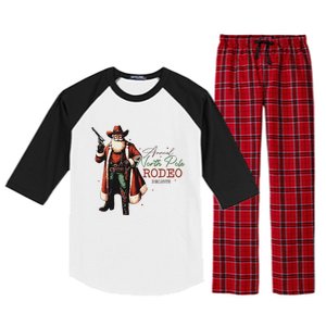 Annual North Pole Rodeo Cowboy Santa Christmas Raglan Sleeve Pajama Set