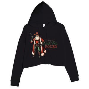 Annual North Pole Rodeo Cowboy Santa Christmas Crop Fleece Hoodie