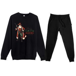 Annual North Pole Rodeo Cowboy Santa Christmas Premium Crewneck Sweatsuit Set