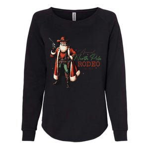 Annual North Pole Rodeo Cowboy Santa Christmas Womens California Wash Sweatshirt