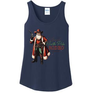 Annual North Pole Rodeo Cowboy Santa Christmas Ladies Essential Tank