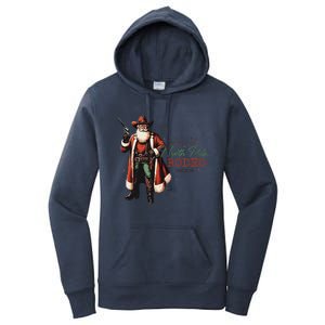 Annual North Pole Rodeo Cowboy Santa Christmas Women's Pullover Hoodie