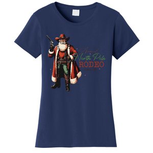 Annual North Pole Rodeo Cowboy Santa Christmas Women's T-Shirt